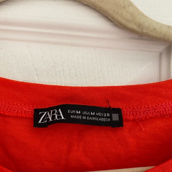Zara Orange Side Tie TShirt - Picture 3 of 8
